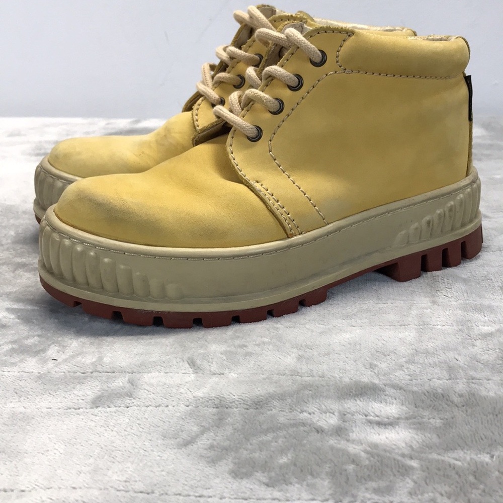 Palladium Yellow Ankle Boots with Beige Soles